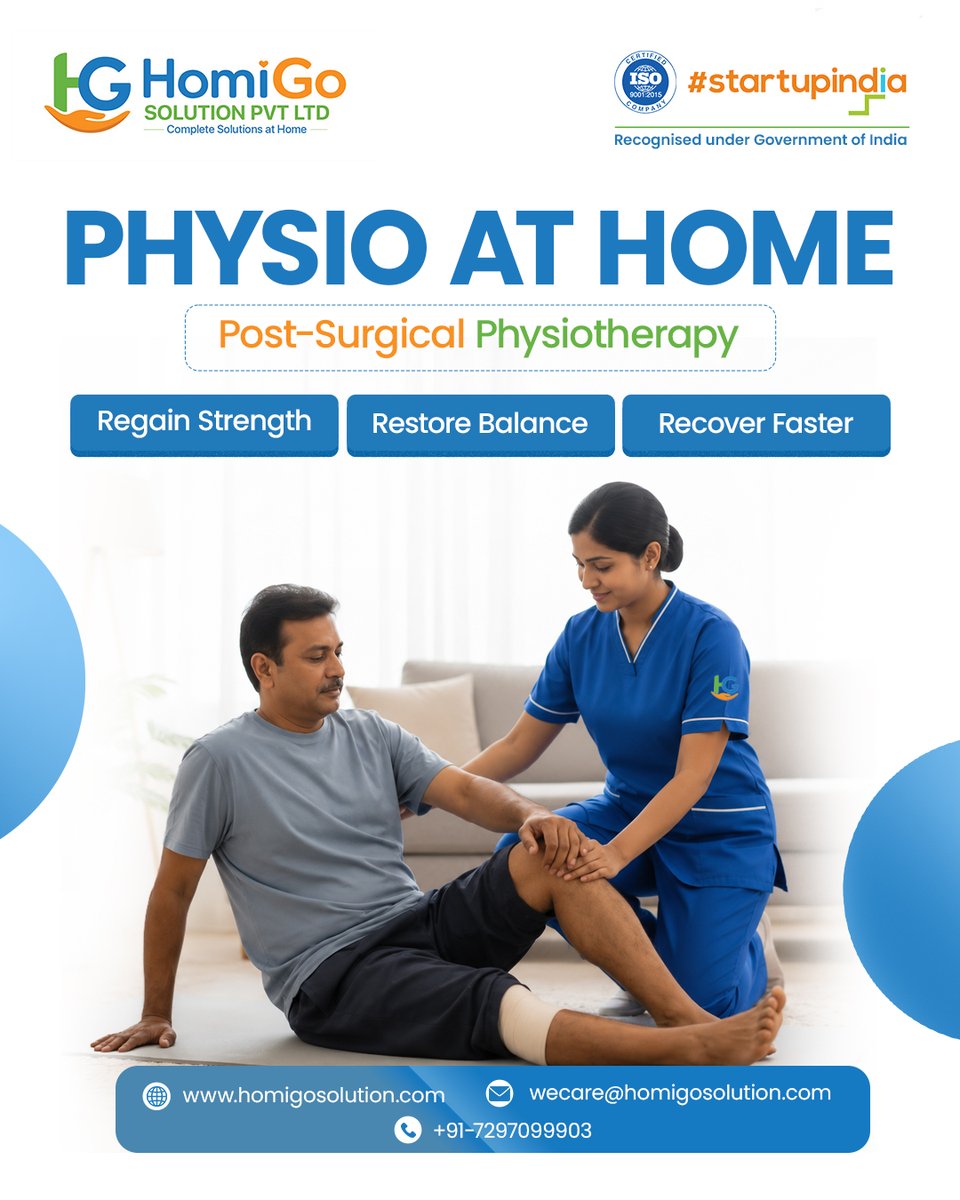 HomigoSolu45043's tweet photo. Recover Better with Expert Physio at Home. 💙
Personalized post-surgical physiotherapy in the comfort of your home. Regain strength, improve mobility and recover with expert care.

📞 +91-7297099903
🌐 https://t.co/7zYf6UqyZj

#PhysioAtHome #HomePhysiotherapy #viralpost #trending https://t.co/3ADS63MPRu