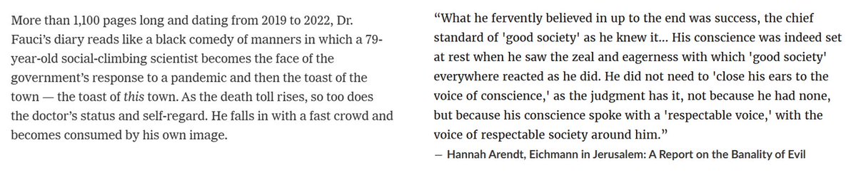 AndPlusAlso's tweet photo. "Except for an extraordinary diligence in looking out for his personal advancement, he had no motives at all… He merely, to put the matter colloquially, never realized what he was doing… It was sheer thoughtlessness—something by no means identical with stupidity—that predisposed him to become one of the greatest criminals of that period."

"Evil, as she saw it, need not be committed only by demonic monsters but—with disastrous effect—by morons and imbeciles as well"

https://t.co/qx5D8ALdGj