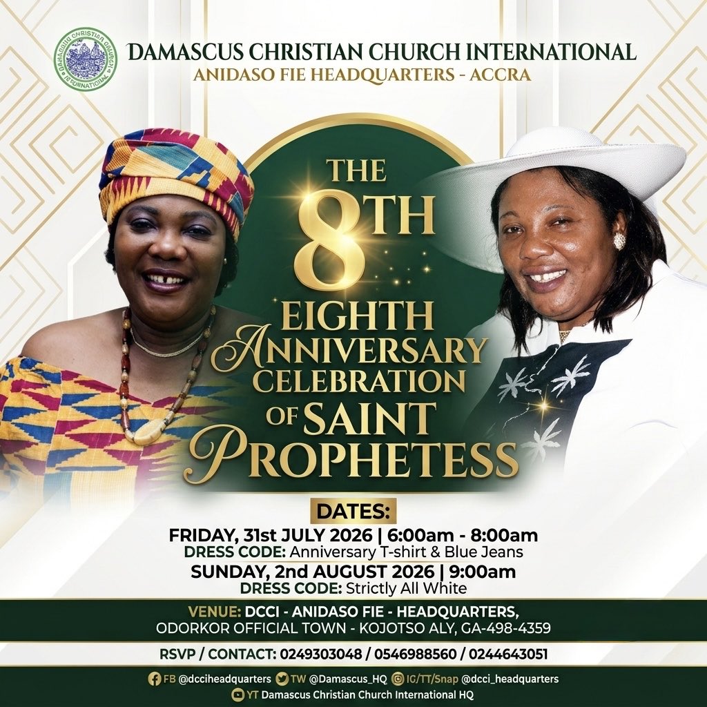 Damascus_HQ's tweet photo. ✨ Eight Years of Love and Honor! ✨
Join us in celebrating the life and enduring influence of Saint Prophetess. This memorial service is a tribute to the prophetic grace that continues to inspire us. Come, honor a legacy of faith and love. 🕊️🙌 https://t.co/1uLXOxpMal