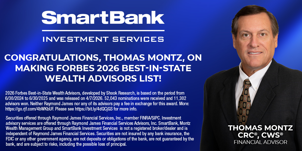 SmartBank's tweet photo. Please join us in congratulating Thomas Montz on being named to the 2026 Forbes Best-in-State Wealth Advisors list for Alabama.

Read more here: https://t.co/LKYajimXLJ https://t.co/Z0P69c9GtW