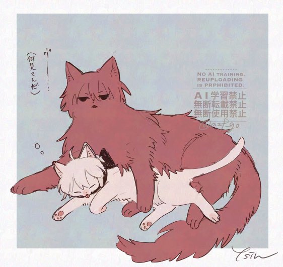 azf_go1's tweet photo. らくがき🐱化原沖※動物化 https://t.co/xALYAaOmPt