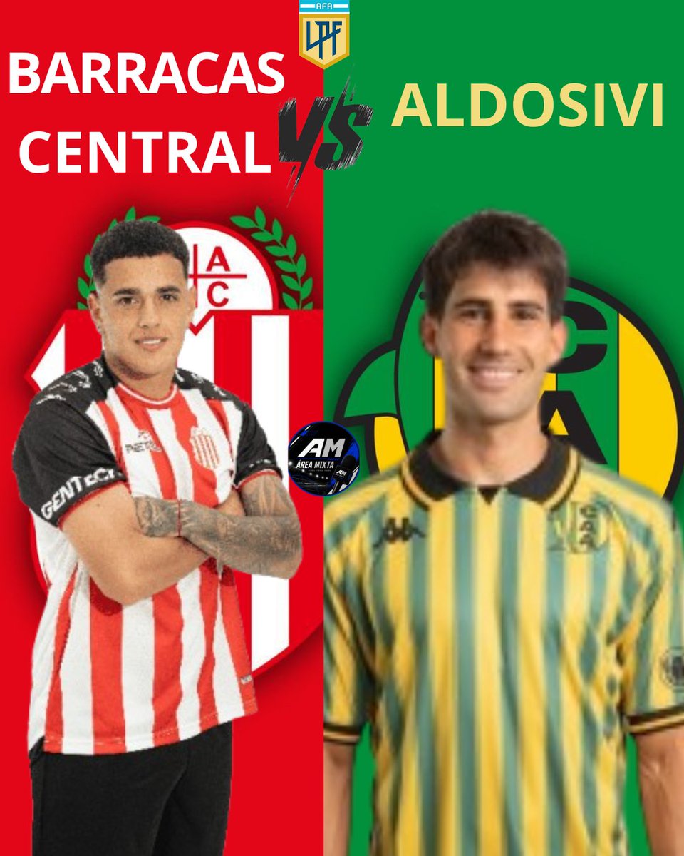 AMFUTBOLARG's tweet photo. 🔴 Barracas Central 🆚 Aldosivi 🟢🟡

🏆 #TorneoClausura2026
🆚 #BarracasCentral vs #Aldosivi
📅 Miércoles 29 de julio
🗓️ Fecha 2
🕝 14:30 hs
🏟️ Estadio Claudio "Chiqui" Tapia
👨‍⚖️ Árbitro: Sebastián Zunino
📺 TV: ESPN Premium https://t.co/DN1Roumb2Q
