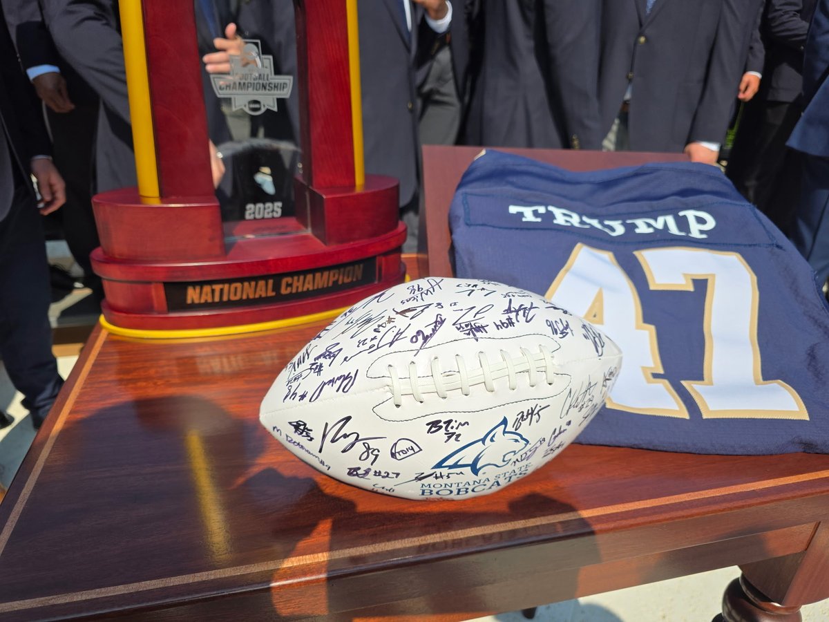 RepTroyDowning's tweet photo. What a day celebrating the @MSUBobcats_FB National Championship at the White House.

Thank you, @POTUS, for recognizing these outstanding student-athletes, coaches, and the entire Bobcat community. Montana is proud! https://t.co/l2mIeHQQNN