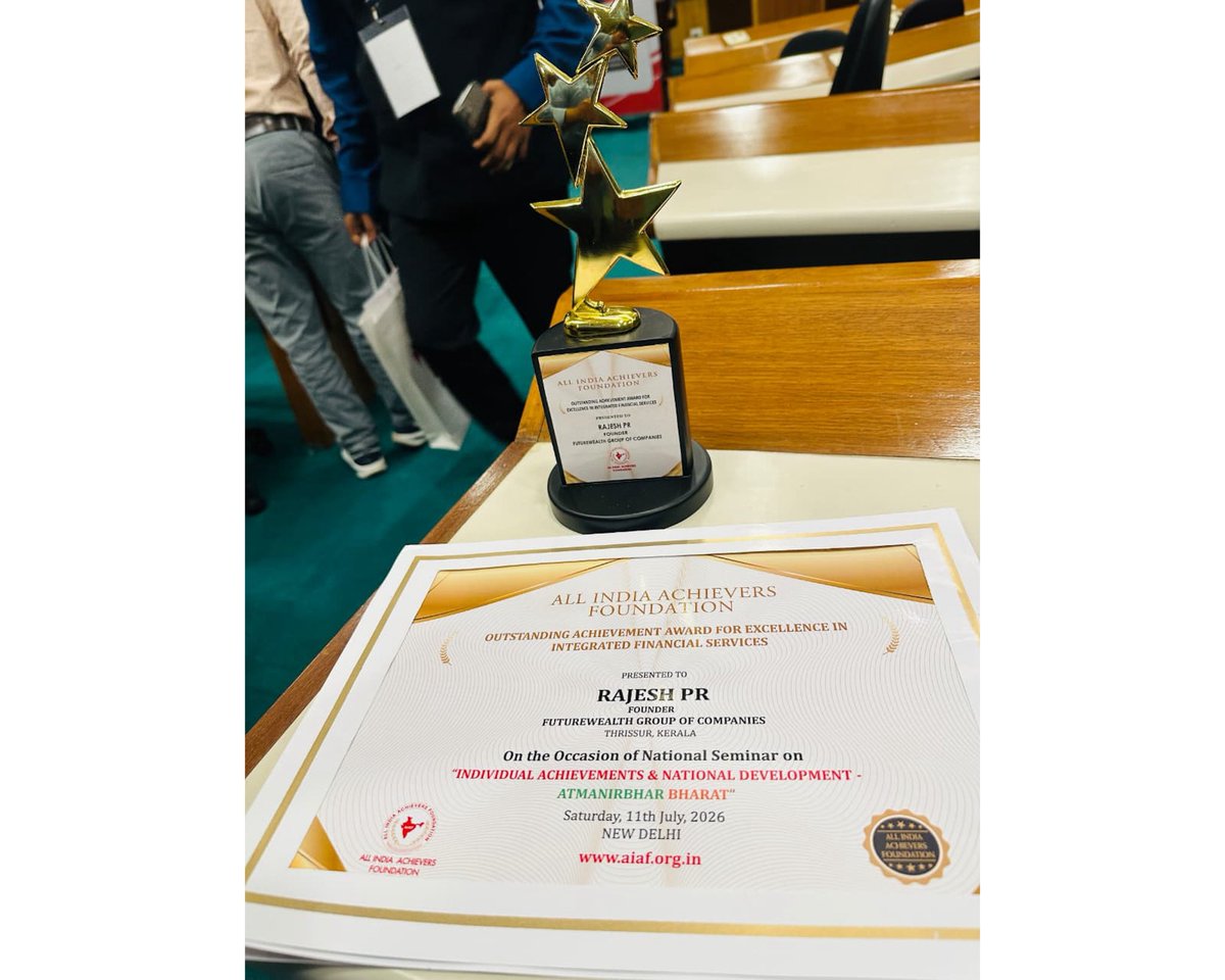 futurewealthofc's tweet photo. 🏆 A Very Proud Moment for FUTUREWEALTH GROUP🇮🇳

We are delighted to announce that Mr. RAJESH P. R., CEO of FUTUREWEALTH GROUP, has been conferred with the National Achievement Award at the 96th National Seminar &amp; Awards Presentation Ceremony, https://t.co/SQkRX5B2nz