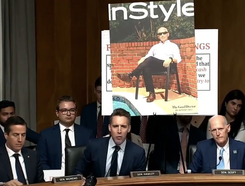 bennyjohnson's tweet photo. This photo incapsulates everything that is wrong with Dr. Fauci.

While millions suffered, he was more concerned with doing interviews and posing for magazine covers.

He lied to America and just cared about being a celebrity.

Sickening and criminal. https://t.co/4SB7AFMvBf