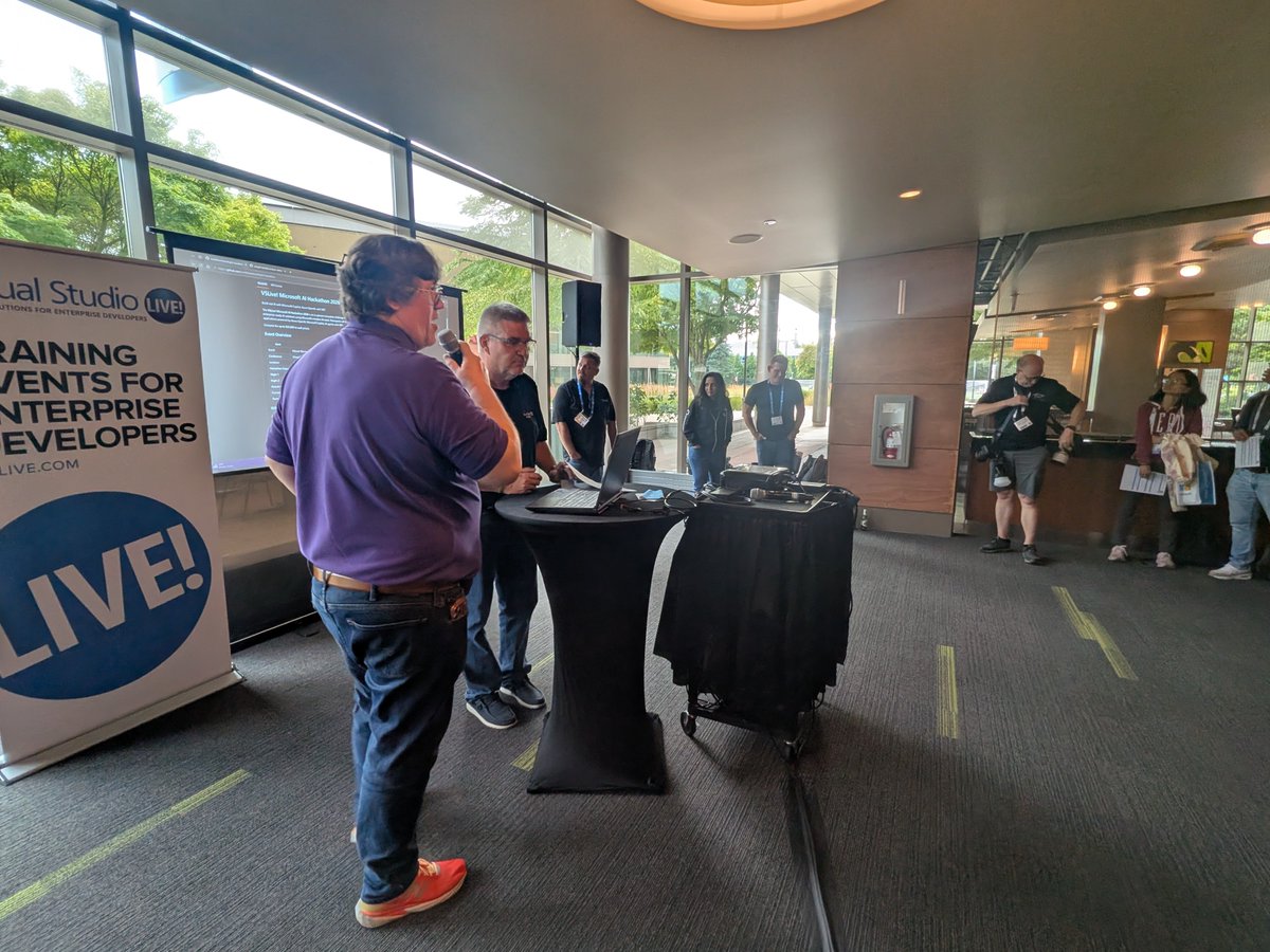 EricDBoyd's tweet photo. Last night, we kicked off the #AI hackathon at #VSLive. A good group of developers came out to build AI solutions that solve real business problems using Foundry and Copilot Studio.
I'm excited for another night of it.
Someone is winning $6,000.
https://t.co/41JZFWSvL3 https://t.co/fjrNmYfARk