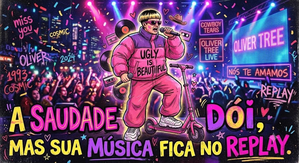 mschnaiderr's tweet photo. Hoje bateu mó saudade dele!

Aquela saudade que bate forte! 🛴💔 Fazendo muita falta ver o Oliver Tree quebrando tudo nos palcos, com sua energia caótica, aquele corte tigelinha icônico.

Volta logo, lenda! https://t.co/IxqWdPJw7l
