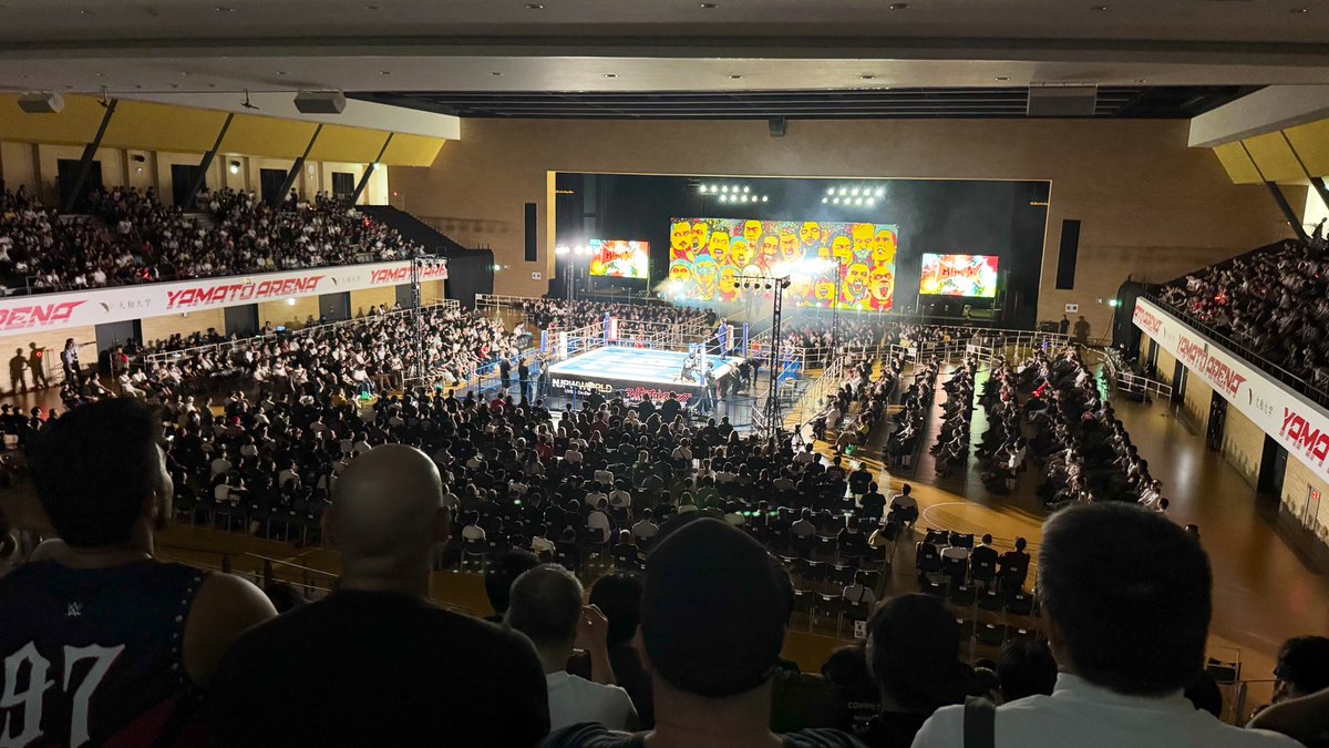 njkikaku's tweet photo. 大和アリーナ大会終了‼︎

今年のG1 CLIMAXは選手もお客様も雰囲気がかなり良く感じます。
引き続きG1 CLIMAXを宜しくお願いします‼︎

#njpw #G1CLIMAX36 https://t.co/oEmpvo8eGd