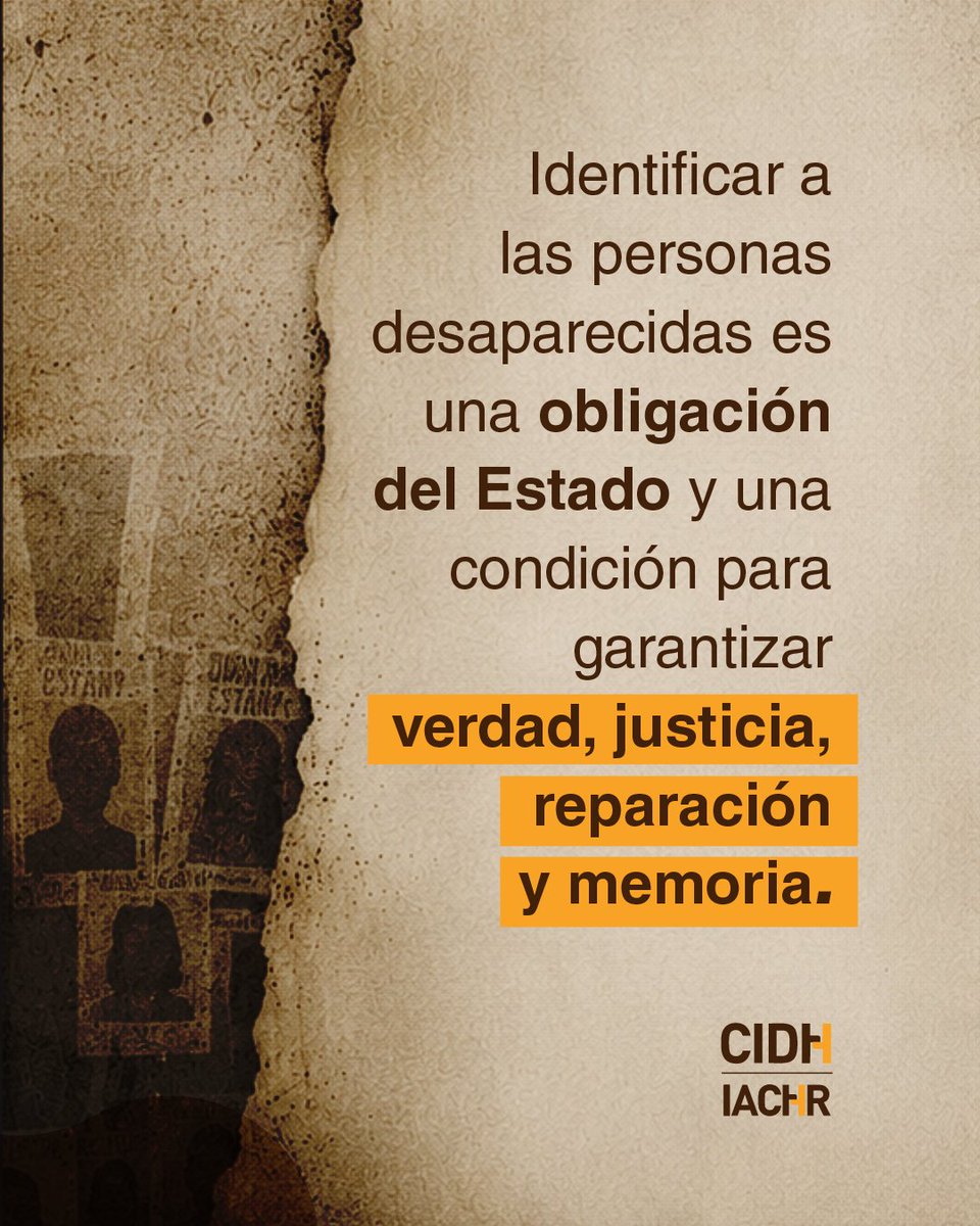 CIDH's tweet photo. En el Informe sobre Desapariciones en #México, #CIDH obtuvo información sobre cuerpos enterrados en fosas comunes sin agotar los procedimientos de identificación. 

Una de las recomendaciones que realiza es estandarizar normas, protocolos y procedimientos de los centros de identificación humana. 

#InformeCIDH 👉🏽📑🔗  https://t.co/tV2ZUQPtAv
