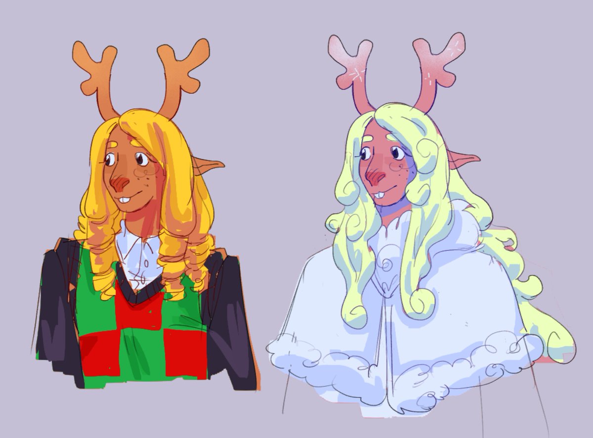 BBqMuseum's tweet photo. Noelle interpretations #Deltarune https://t.co/vXnIg8CeLu