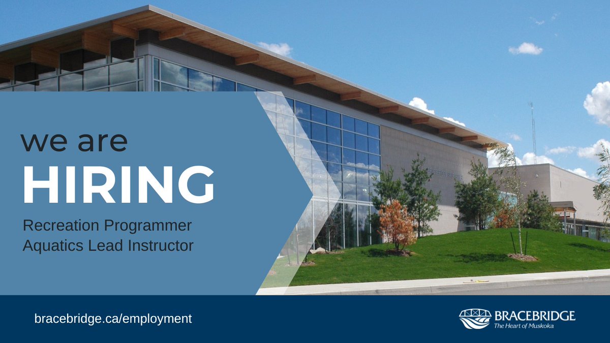townbracebridge's tweet photo. We are #hiring! 
Join the Town's Recreation department in one of these exciting opportunities. 

🤸‍♀️ Recreation Programmer
🏊‍♀️ Aquatics Lead Instructor

📆 Apply by July 31.

Learn more about these opportunities at https://t.co/AVUcqhANY4 https://t.co/SU5SEigUFF
