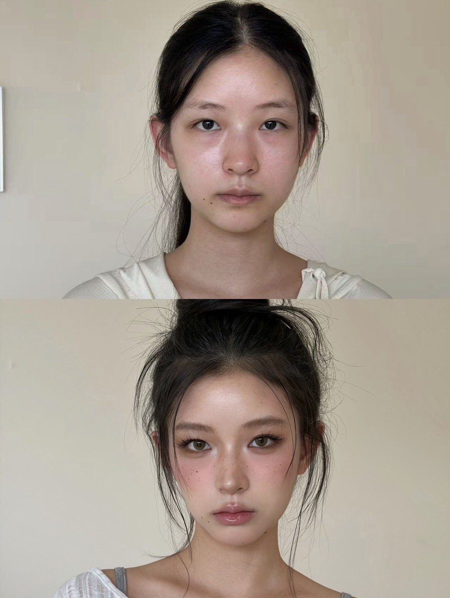 hongmeinu_china's tweet photo. 【Before / After】素材の良さを120%引き出す中国の似合わせメイク、変化の仕方が天才すぎる……😭✨

魔法みたい。いつかやって貰いたい🪄︎︎ https://t.co/DLOCyQI8kO