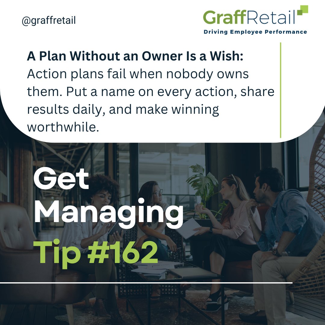 graffretail's tweet photo. "Re-train the team" isn't a plan ... it's a hope. 📝 Build plans that actually work 👉 https://t.co/D0RRERkiyu
#GetManaging #GraffRetail #ActionPlan #RetailManagement #StoreManager #TeamAccountability #RetailTraining https://t.co/Ay85JvK5dn