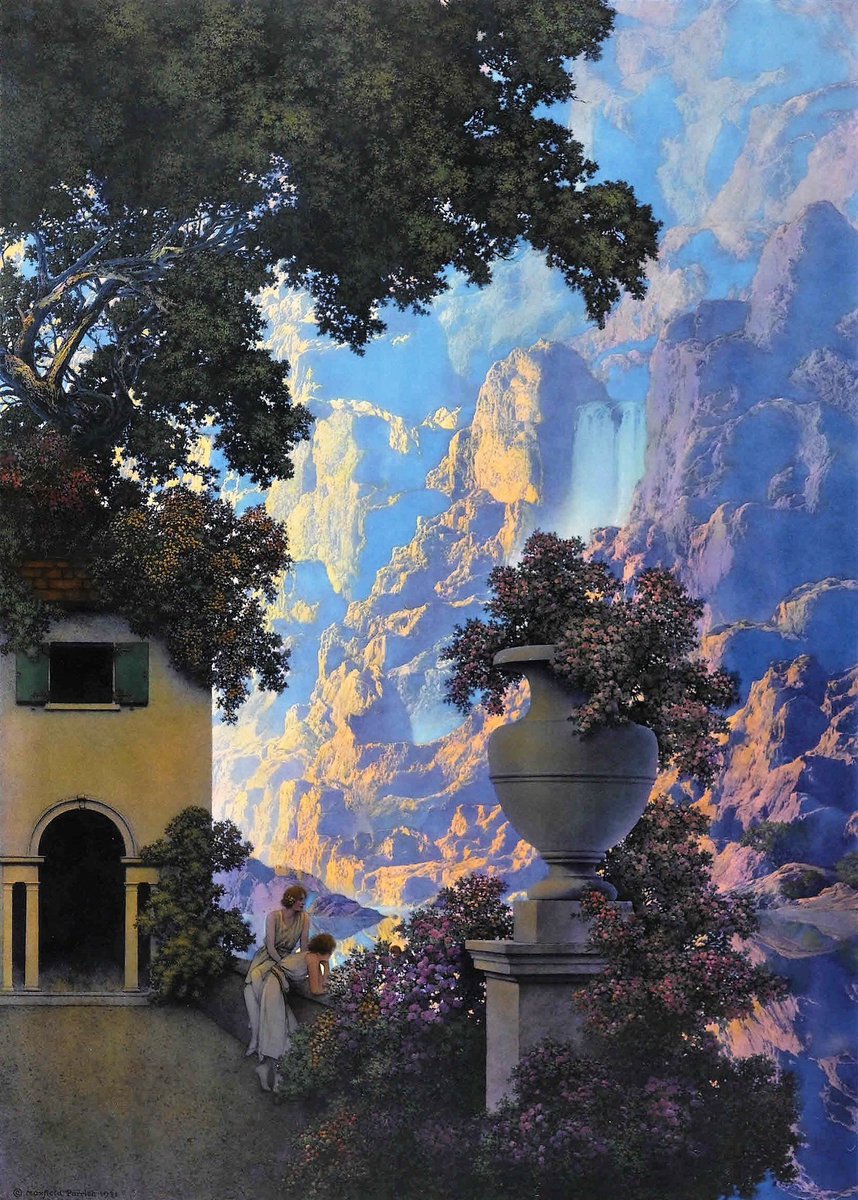 SeekAfterBeauty's tweet photo. Sunrise (1933), by Maxfield Parrish https://t.co/SSiSxT7upz