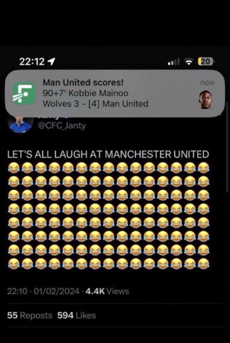 Cunha__utd's tweet photo. This will forever go down in football history https://t.co/OdelAtnZxQ