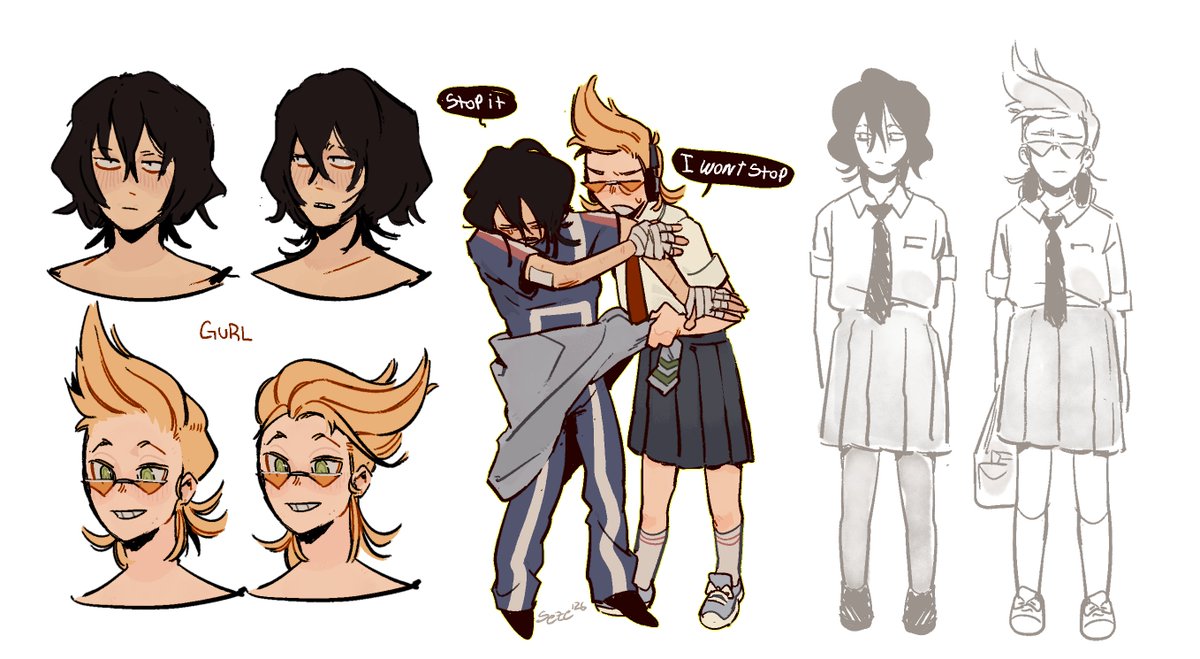 sez__sez's tweet photo. (Req)
 Fem Aizawa &amp; Hizashi 🎤🐈‍⬛

#mha #BNHA #eraserhead #presentmic https://t.co/4QCSU1TnMm