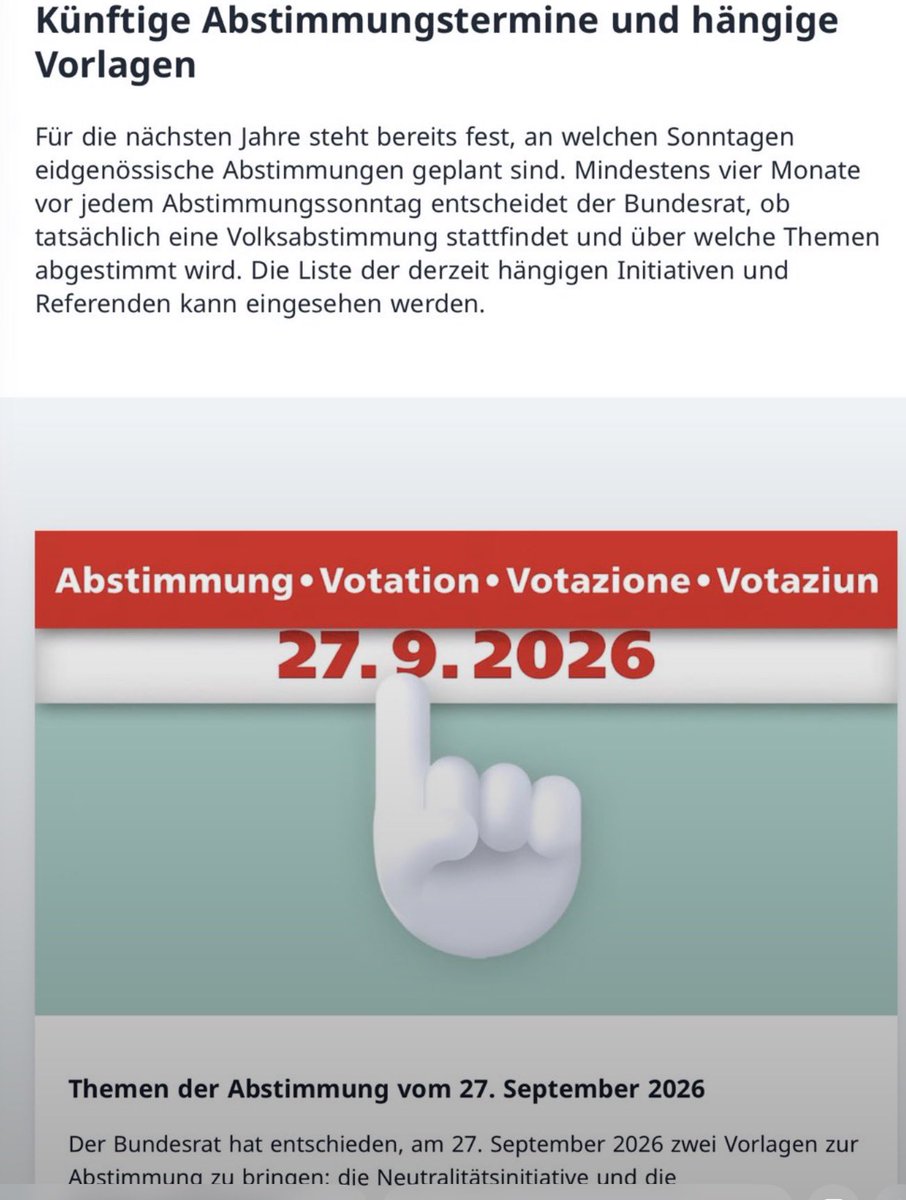 wahlforschung0's tweet photo. #Abst26
Unsere TL-Umfrage zu den eidg. Abstimmungen vom 27. Sept. 2026 ergibt
32:61 (7) Nein zur #Neutralitätsinitiative
21:60 (19) Nein zur #Ernährungsinitiative
Das Interesse an der Vorlage zur Neutralität ist gewachsen und deutlich grösser als das zur Ernährungsinitiative .
In einem Monat gibt es die dritte und letzte TL-Umfrage dazu.
https://t.co/dDbUymgOTN