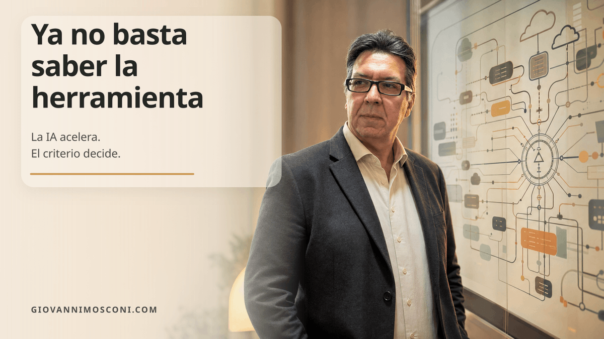 gmosconi's tweet photo. Con IA, saber una herramienta sigue importando.

Pero ya no alcanza.

La herramienta puede cambiar.
El lenguaje puede cambiar.
El cloud puede cambiar.

Lo que no puede faltar es criterio:

entender el problema,
diseñar bien,
y construir algo sostenible. https://t.co/5CfryPYlU3