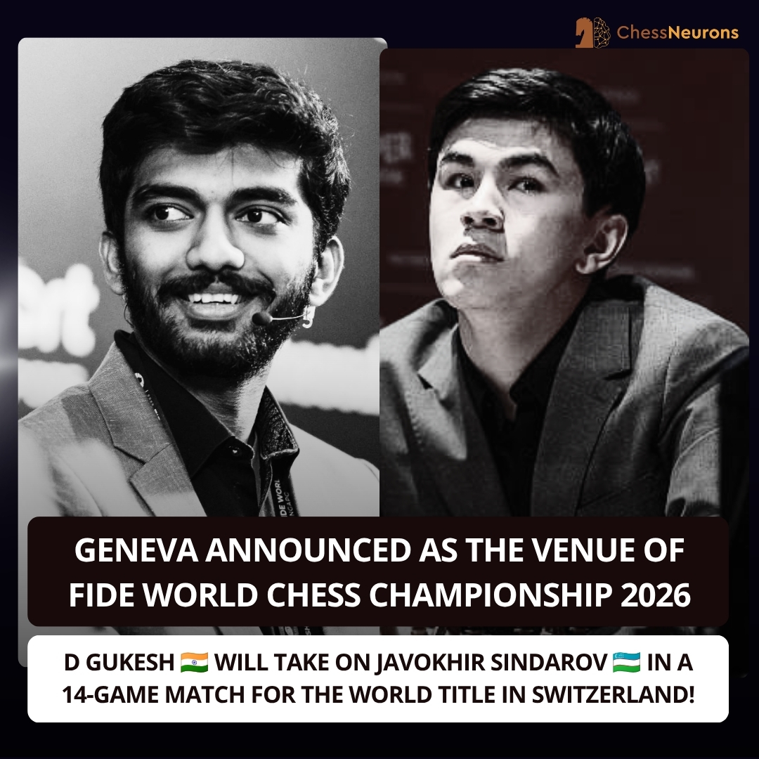 ChessNeurons's tweet photo. The battle for the World title between D Gukesh ๐ฎ๐ณ and Javokhir Sindarov ๐บ๐ฟ will take place from 25th November - 15th December 2026.
#chess #chessneurons #fideworldchampionship #gukesh #Sindarov https://t.co/LcaPU6ZJ6g