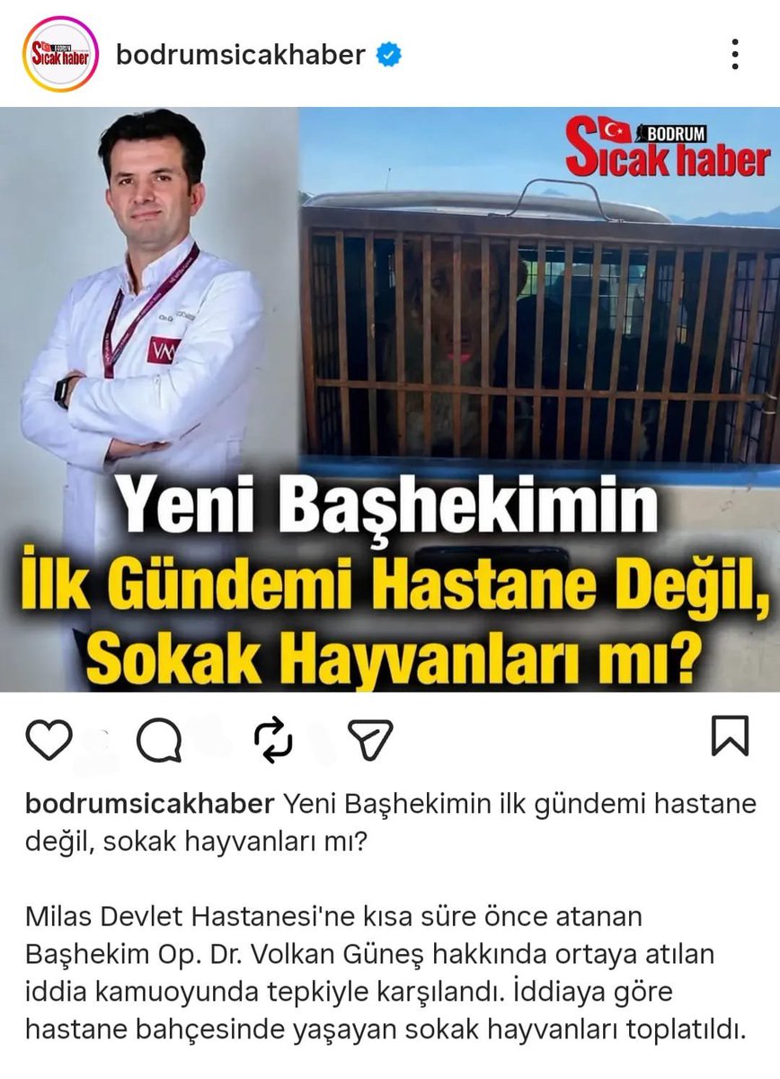 KopekTehlikesi's tweet photo. Milas Devlet Hastanesi'nde başhekim köpekleri toplatmış. Gazetecilik ahlakından yoksun haber ajansı kamuoyu tepki verdi diye servis ediyor.

Bu ülkede gazeteci sorunu var. Yalan haber yapıyorlar. Başhekimin yanındayız. Devlet hastaneleri köpek barınağı değildir. @saglikbakanligi https://t.co/WDc0MR2Q8I
