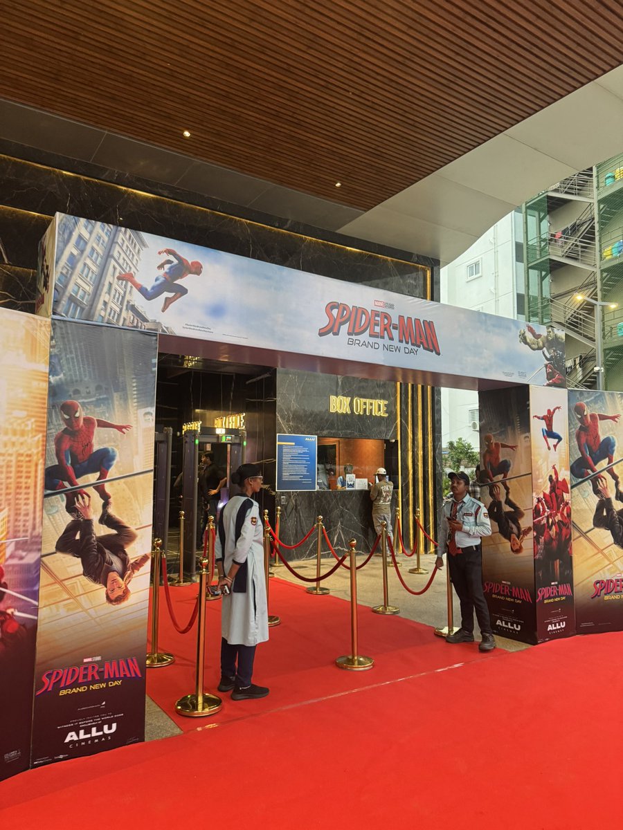 akhilimz's tweet photo. Spider-Man Brand New Day Premiere! 

#SpiderMan @AlluCinemas https://t.co/8zSI3BjPho