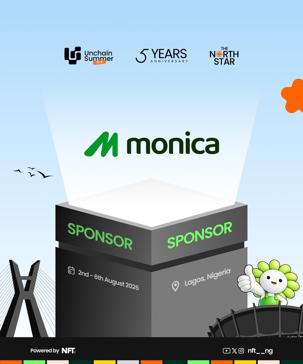 israel_akp78433's tweet photo. Here are the official sponsors for Unchain summer 2026 and more...

@BitgetWallet 
@Monicanigeria
@evolutionapp_

Tell me why you'll want to miss this once in a year opportunity 
#UnchainSummer2026
#UnchainTakeover 

Register here 
https://t.co/Y9wxAp3tP9 https://t.co/PIVVYYD1tN