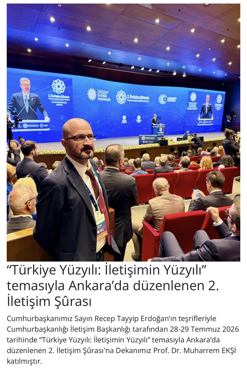 AduSBF's tweet photo. Cumhurbaşkanımız Sayın Recep Tayyip Erdoğan’ın teşrifleriyle Cumhurbaşkanlığı İletişim Başkanlığı tarafından “Türkiye Yüzyılı: İletişimin Yüzyılı” temasıyla Ankara’da düzenlenen 2. İletişim Şûrası'na Dekanımız Prof. Dr. Muharrem EKŞİ katılmıştır. https://t.co/mDvlvNgyJ0 https://t.co/JlxKdHo624