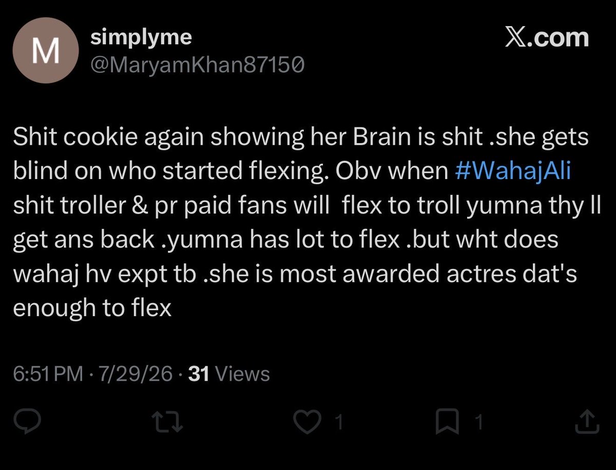 moonxsun05's tweet photo. #yumnazaidi  ka paid PR troll account toh tu hai. You can’t even breathe without taking a dig at #WahajAli 
Aur yeh troll account toh itna clueless hai ki isse khud hi nahi pata hota yeh kya bol raha hai. Who’s paying this person to post such nonsense? https://t.co/KTFYZPzTfZ