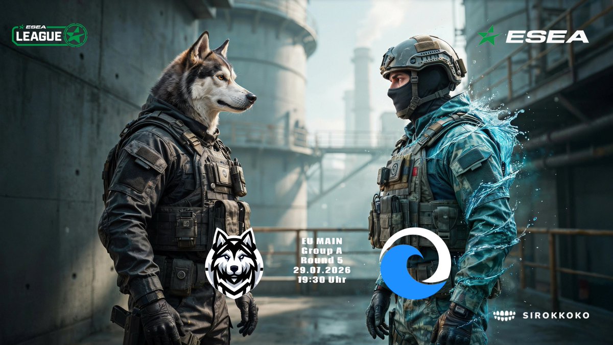 Sirokkoko's tweet photo. Sooo! 

Hochinteressantes Duell heute! 

ESEA MAIN  

Huskies eSport vs Ewave Esports

Start 19:30 Uhr 

ttv/sirokkoko

@ESEA @HuskJuelichgg @ewaveesports @KR_TiVi https://t.co/N3OifslmWc