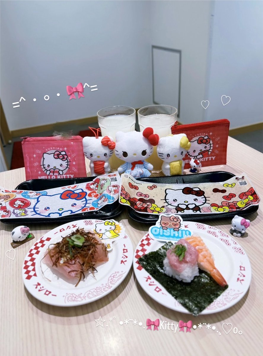 _mnyanl's tweet photo. スシロー×🎀Kitty🎀•*¨*•.¸♡o｡💕 https://t.co/wzrude0RTf