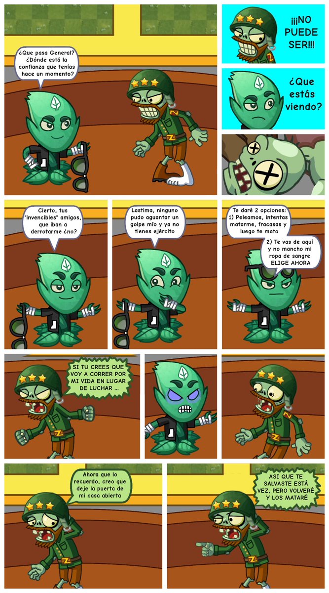 charamanti6's tweet photo. COMIC N°2: parte 6

La batalla termina, las plantas y zombis se retiran Pero ... El enemigo descubre algo muy importante (lamento el retraso xd)

#pvz #pvzh #pvzagentes #pvzfanart #pvzcomic #Comicpvzagentes
#plantasvszombis
#pvzagentesN2 #pvzart https://t.co/n7QqkuxLfI