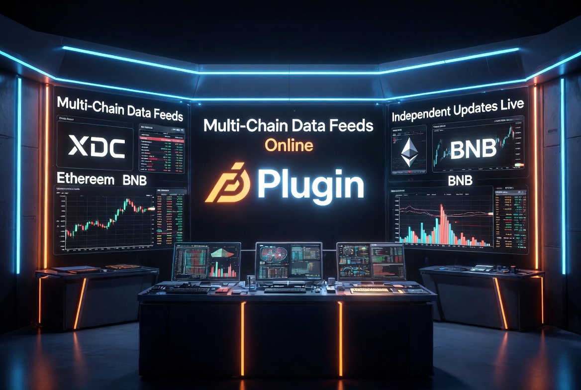 skadbsgml93's tweet photo. 🔗 Plugin Data Feeds go live on multi-chain testnets.

XDC Ethereum and BNB receive independent price updates 📡
Will shared infrastructure expand $PLI reach in DeFi and RWAs? ⚡🚀
$BTC $ETH $XRP $HBAR $XDC $BNB $SOL
#PLI #Plugin #MultiChain #Oracle #RWA https://t.co/iCoESMxLkc