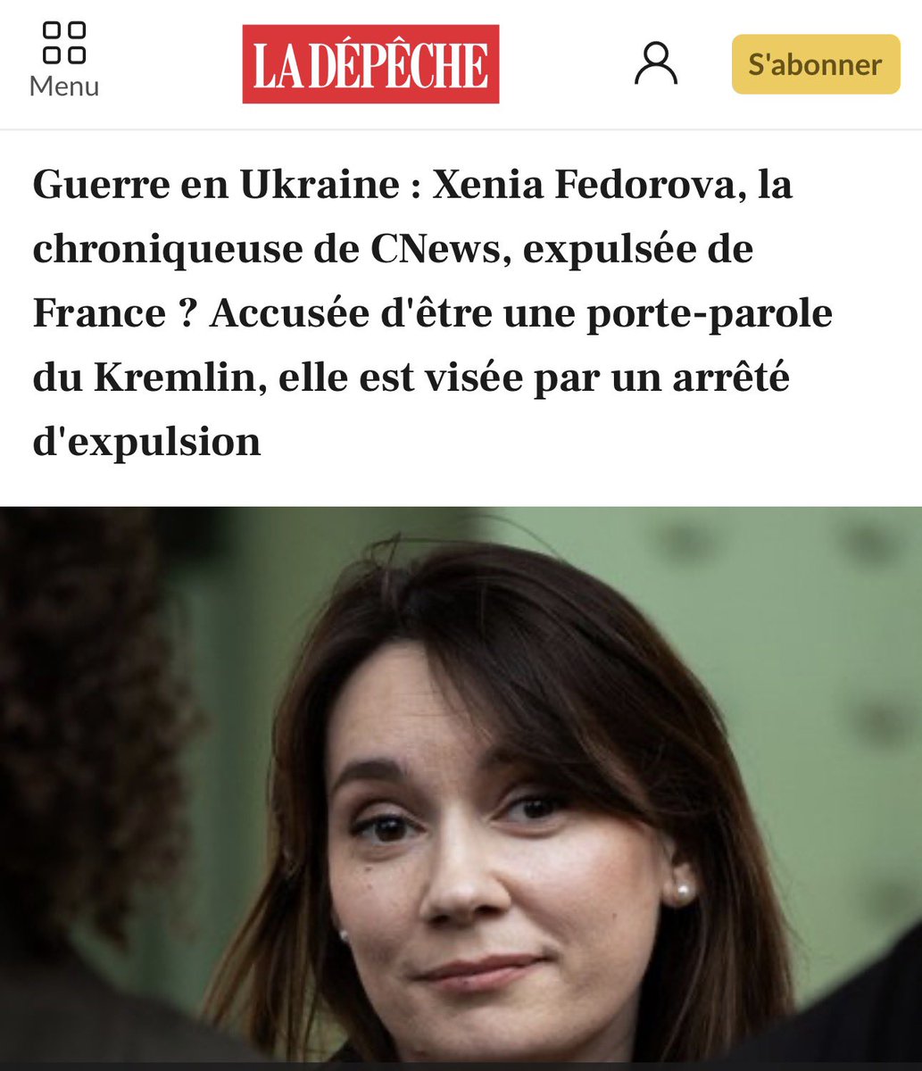 camille_moscow's tweet photo. 🚨 LA FRANCE EXPULSE XENIA FEDOROVA : LA LIBERTÉ D’EXPRESSION DEVIENT UN DÉLIT D’OPINION

Après des mois de campagne médiatique et politique contre elle, le ministère de l’Intérieur a remis ce mercredi à son avocat un arrêté ministériel d’expulsion.

Motif officiel : son « comportement porte atteinte aux intérêts fondamentaux de l’État » et constituerait « une menace particulièrement grave et actuelle pour l’ordre public ». En clair, relayer une lecture différente de la guerre en Ukraine, refuser le récit unique occidental suffit désormais à être considéré comme un danger pour la République.

Xenia Fedorova, 45 ans, ancienne présidente de RT France (fermée en 2022), chroniqueuse régulière sur CNews, Europe 1 et JDNews, vit et travaille en France depuis près de dix ans. Elle avait obtenu en 2024 une carte de résident de dix ans selon les procédures administratives classiques. Aujourd’hui, ces mêmes autorités qui lui ont délivré ce titre la qualifient de « relais des campagnes de désinformation pilotées par les autorités russes » visant à « manipuler l’opinion publique » et à « saper la confiance des Français dans leurs institutions ».
Elle est déjà interdite de territoire en Allemagne. Son avocat a annoncé qu’elle formerait immédiatement un recours.
Pendant que les plateaux dominants diffusent sans contradiction le narratif officiel, une journaliste russe qui ose contester ce récit unique se voit menacée d’expulsion. Le message est limpide : en France en 2026, certaines opinions restent tolérées… tant qu’elles ne dérangent pas le pouvoir.