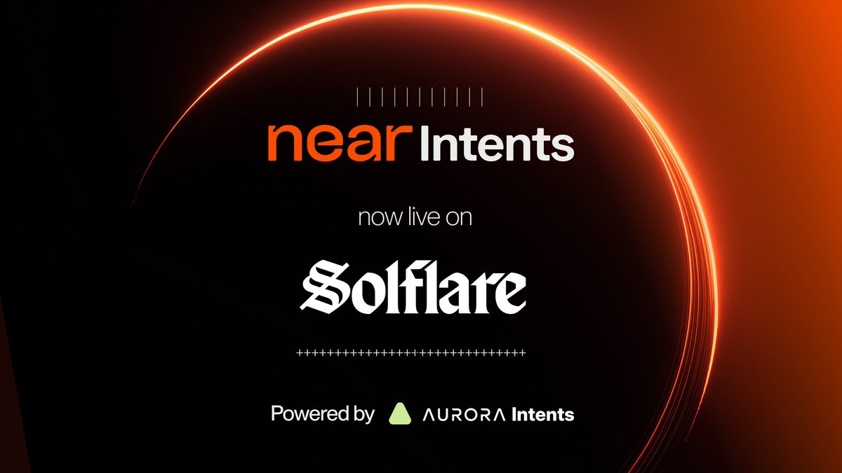 NEARProtocol's tweet photo. NEAR Intents is now live on @solflare.

Solflare Bridge, a new feature inside the wallet, lets users deposit assets from major chains and receive @solana assets directly, no extra wallet or dApp connection needed.

Built on Aurora Intents, with NEAR Intents powering the routing. https://t.co/fi1v1MpLAr