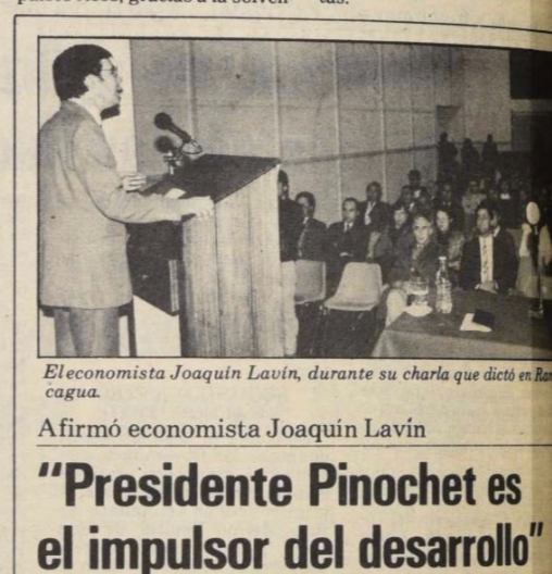 fotohistoriacl's tweet photo. Esto decía Joaquín Lavín un día como hoy, pero hace 38 años. https://t.co/xA3eWniD63