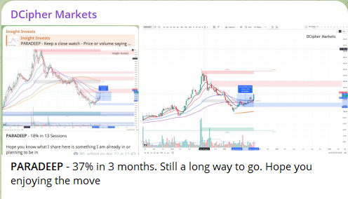 DCipherMarkets's tweet photo. 37% in 3 months on #PARADEEP and the ride’s far from over.  

Watching this one climb feels good—hope you’re riding it too.  

Join our Free Telegram to stay updated on such trades with logics behind them. Link in BIO  

#PARADEEP #StockMarket #IndianStockMarket #KPITTECH #marketupdate #StocksToBuy #StocksToWatch
