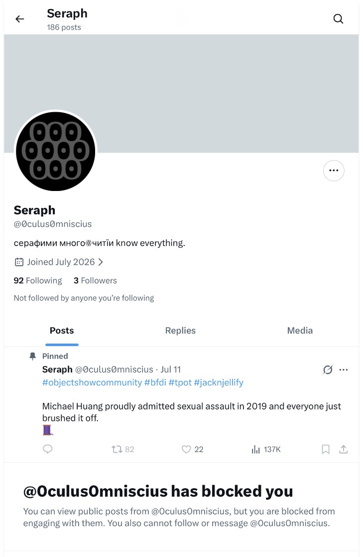 OperHuangFall's tweet photo. You may block us, but we will make you proud one day. We will take down your enemies and give you the glory to deserve. 
You are not ready, but you will be. 
DOWN WITH THE HUANGS
#bfdi #osctwt #ohf #inanimateinsanity #objectshowcommunity https://t.co/1ttSKFxQu5