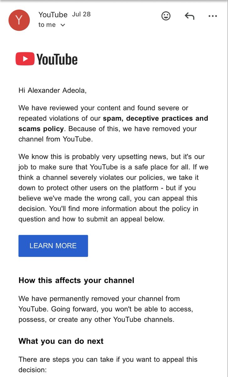 AlexanderAndtf's tweet photo. My channel was recently removed and I sent a wrong appeal so this is my second one, please give me a second chance🙏 https://t.co/iFst8Stwzk