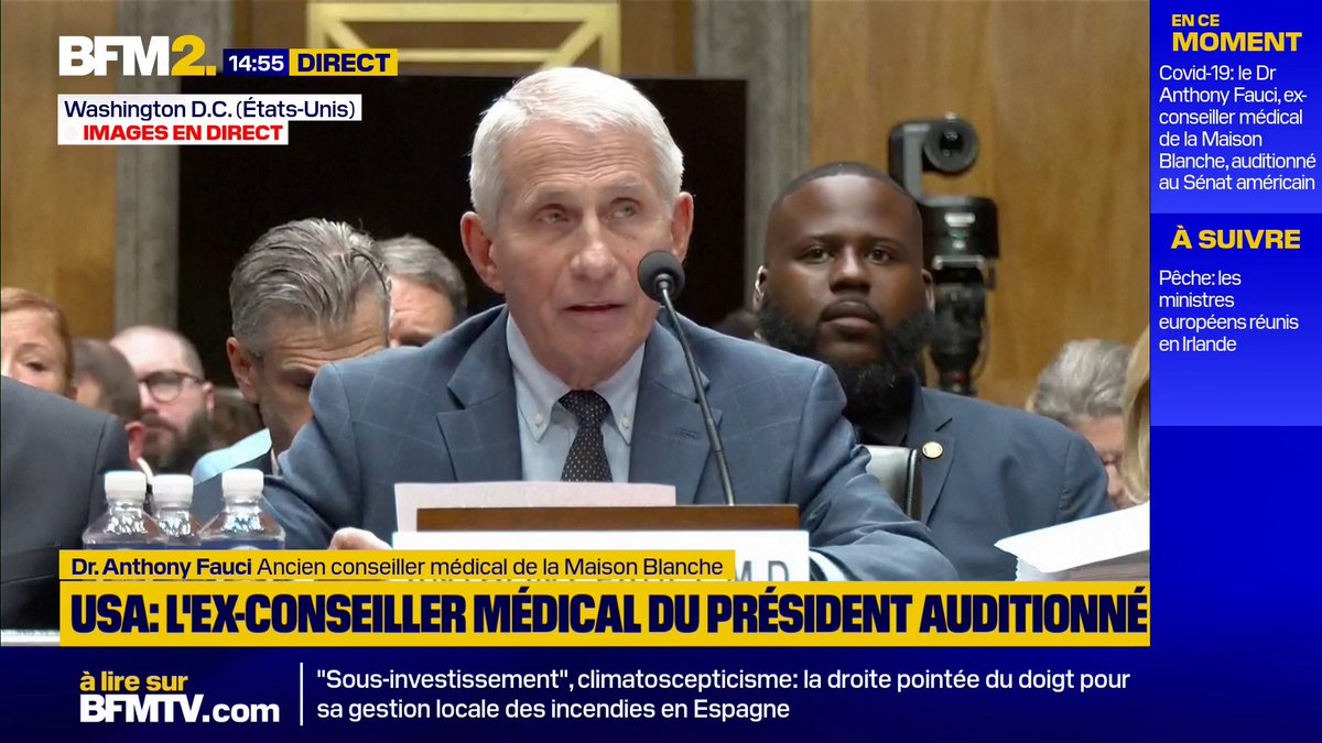 Auditionné par des sénateurs, Dr. Anthony Fauci, l'ancien conseiller médical de la Maison Blanche, refuse de répondre à l'ensemble des questions, invoquant le 5e amendement de la Constitution
#BFM2