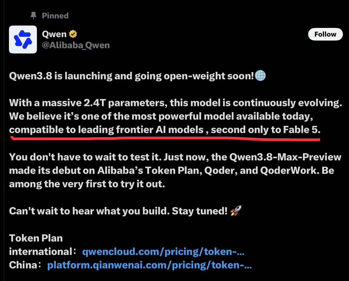 BenNijjar's tweet photo. @sufferingwave @decruz @thdxr “Comparable to leading frontier AI models, second only to Fable 5” https://t.co/twqZeFQ1jL