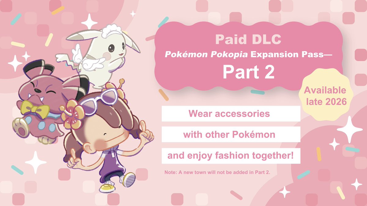 SerebiiNet's tweet photo. Serebii Update: The contents for Pack 2 of the Pokémon Pokopia Expansion Pass have been confirmed.

Wear accessories with various Pokémon

https://t.co/NWlAdn57aQ https://t.co/PNQENWkMqr