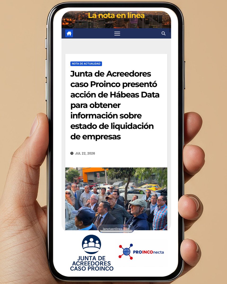 Proinconecta's tweet photo. Agradecemos a @nota_linea por el interés de informar sobre las acciones que la Junta de Acreedores caso Proinco está llevando a cabo.

#JuntaDeAcreedores #CasoProinco #ProInconecta #DerechosDeLosAcreedores https://t.co/NOFULgvHiU