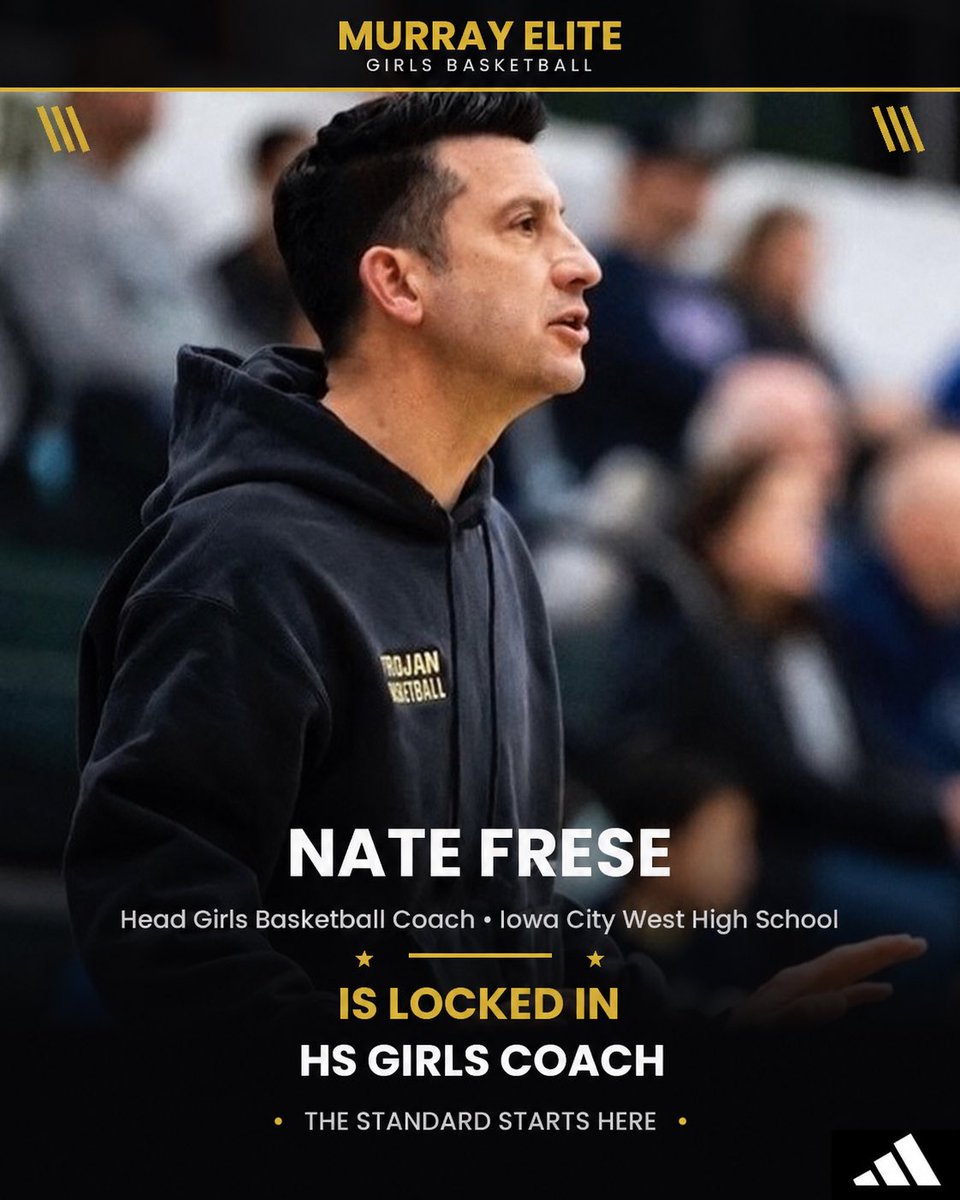 murrayelitegals's tweet photo. Super excited to have Iowa City West head girls basketball coach, Nate Frese join our coaching staff! Welcome Coach! 😎🏀

Tryouts are 3️⃣ days away! Make sure you check out the link below to get registered. 

#MurrayEliteFam #BuiltDifferent #Adidas https://t.co/5b37zv5qu1