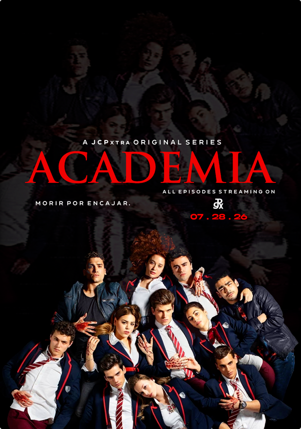 JCPXtra's tweet photo. 🆕 Serie Original de JCP Xtra
🔹 #AcademiaJCPx
🎭 Itzan Escamilla, Gus Burgos, Evita Vieites https://t.co/Tuyf88fcYa