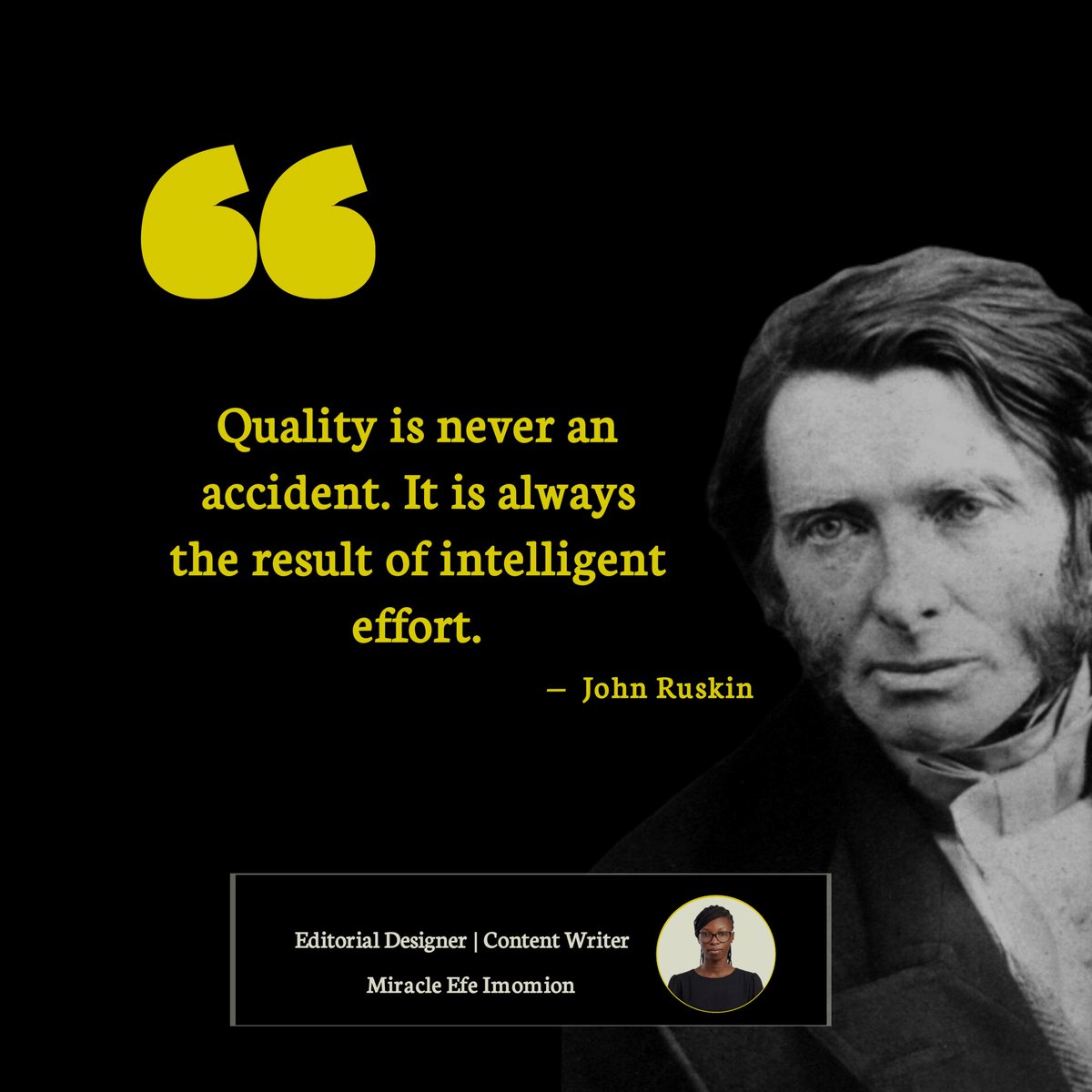 mindrez13's tweet photo. A skill that looks effortless often has a history of learning, mistakes and practice. The care we put into our actions shapes the quality of what we create. A reminder from John Ruskin: quality is built through thoughtful effort, intention, and commitment not through coincidence. https://t.co/nRnvPeXzYm