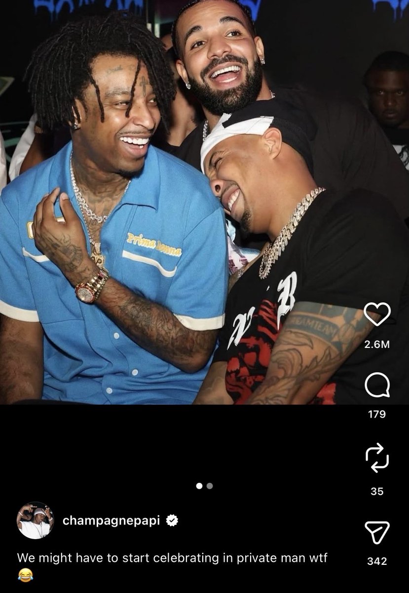 coolmike00's tweet photo. Drake was funny asf for this 

“We might have to start celebrating in private man wtf” 😭🥀 https://t.co/DrZnTZpa9U