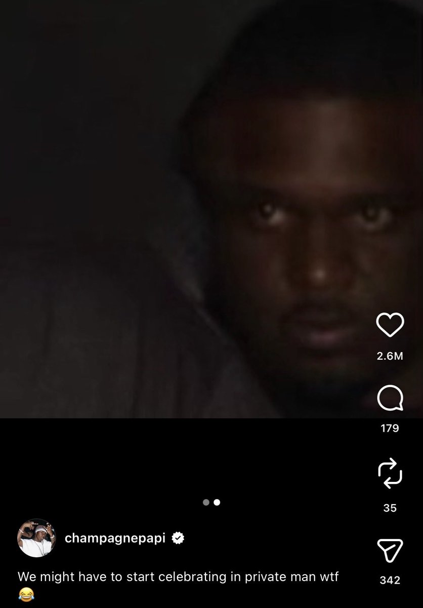 coolmike00's tweet photo. Drake was funny asf for this 

“We might have to start celebrating in private man wtf” 😭🥀 https://t.co/DrZnTZpa9U