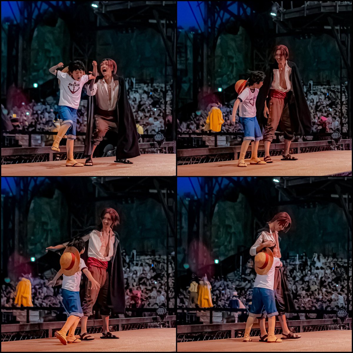 shoutagraphyusj's tweet photo. 解釈が一致しすぎた子ルフィとシャンクス※昨年の写真です※

今日はプレショの先行体験だったようですね！昨年はいろいろとタイミング悪く本編を見ることができなかったから今年は全力で楽しみたい✨

#USJファン https://t.co/W4GO7arKHQ