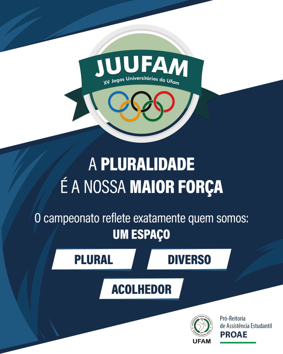 UFAM_'s tweet photo. Amanhã, 30 de julho, a Ufam dá início à XV edição dos Jogos Universitários (Juufam).

Nesta edição, o Juufam reúne 4.721 competidores e traz uma grande novidade: pela primeira vez, os jogos integram modalidades esportivas tradicionais e jogos indígenas. 

🕔 17h
📍Quadra da Feff https://t.co/9k4dMuPcKm