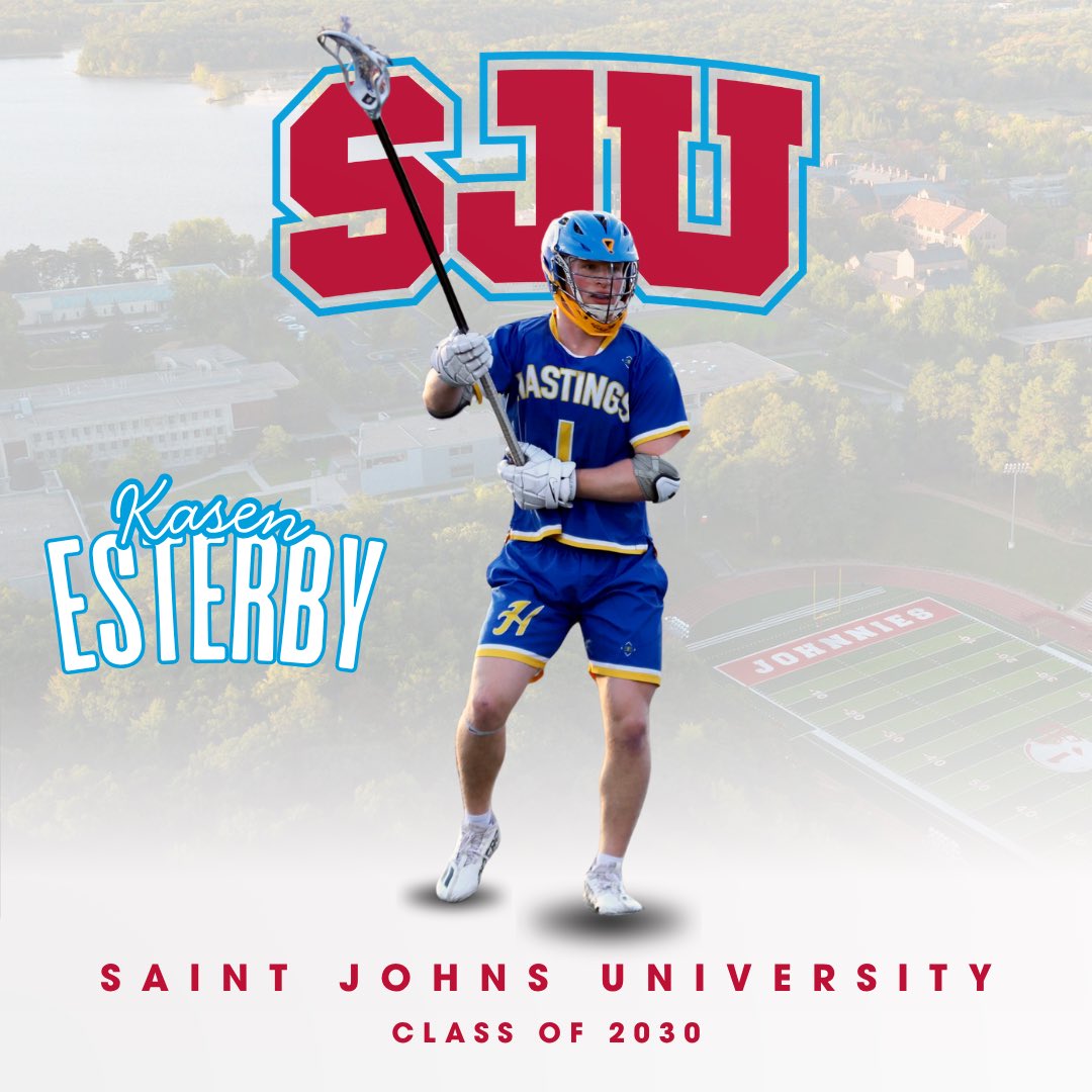 SJULAX's tweet photo. Welcome to Collegeville! We’re excited to have Defense Kasen Esterby from Hastings High School joining the Johnnies as part of our Class of 2030.🥍 https://t.co/BUxCdb8jVO